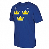 Sweden Hockey 2016 World Cup of Hockey Primary Logo WEM T-Shirt - Royal Blue,baseball caps,new era cap wholesale,wholesale hats